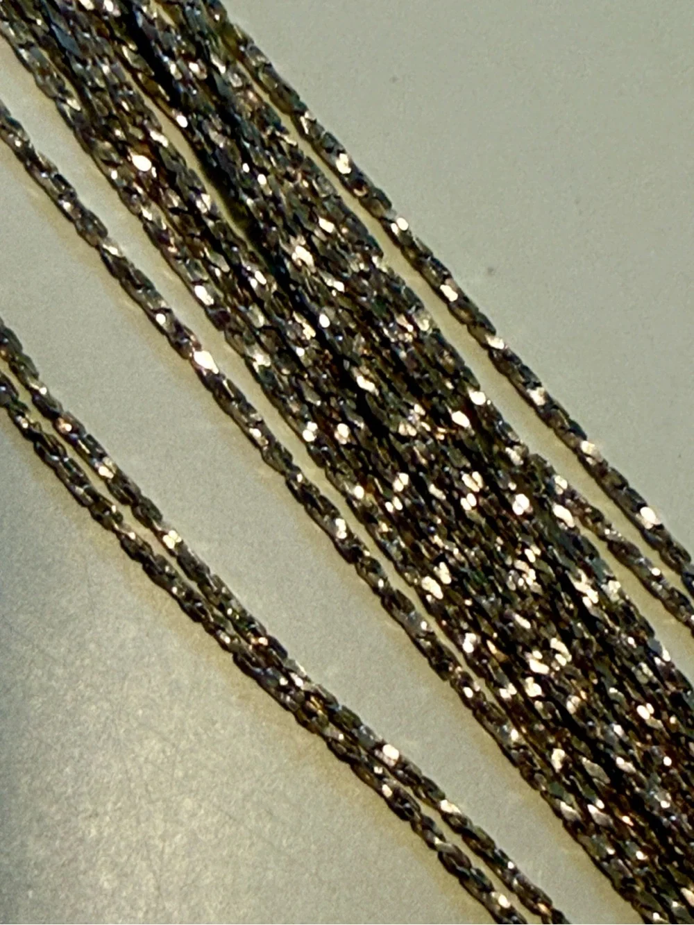 Long 925 Italy KA 1772 Tone Layering Necklace